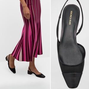 VERONICA BEARD Cecile Mesh Slingback Ballerina Flats in black size 9.5 NEW